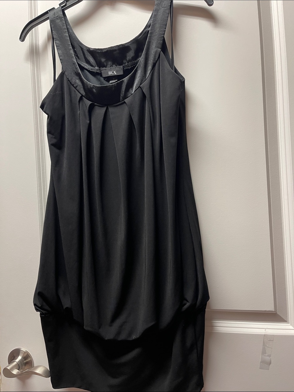 BCX Black Pleated Sleeveless Party Dress